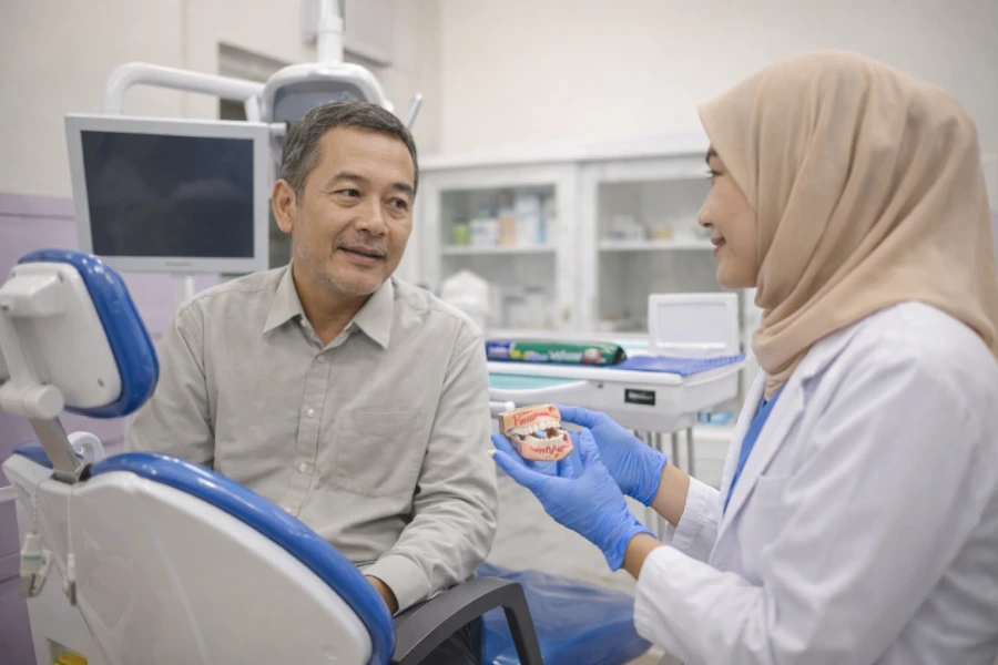 Konsultasi gigi palsu di Kimmi Dental Care Pondok Aren